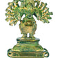 Green Chala Sixteen-Armed Vira Ganesha Sculptures 8 inches