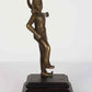 Brass Statue of Lord Krishna Standing on a Wooden Pedestal 8 inches