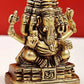 Small Brass Statue of Panchamukhi Ganesha 3 inches