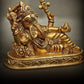 Brass Statue of Ganesha in a Relaxed Blessing Pose 3 inches