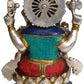 Brass Statue of Lord Ganesha Eating a Laddoo 12 inches