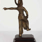 Brass Statue of Lord Krishna Standing on a Wooden Pedestal 8 inches