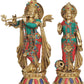 Handmade Brass Statue of Krishna and Radha with Inlay Work 20 Inches