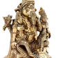 Brass Sculpture of Lord Ganesha with Riddhi and Siddhi 7 inches