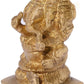 Brass statue of seated Ganesha with five heads 2 inches