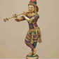 Brass Statue of Fluting Krishna with Intricate Inlay Work 23 inches