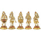 Brass Set of 5 in Musical Ganeshas 8 inches