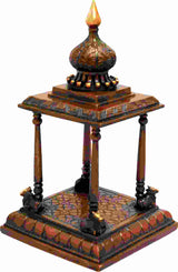 Brass double chala vedika altar, raised platform with side columns and base