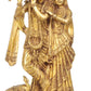 Handmade Brass Idol of Radha Krishna with Peacock 11 inches