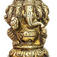 Small brass statue of Lord Ganesha with five faces 3 inches