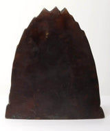 7-inch brass statue base with peaked Kailash mountain shape, plain back