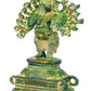 Green Chala Sixteen-Armed Vira Ganesha Sculptures 8 inches