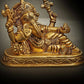 Brass Statue of Ganesha in a Relaxed Blessing Pose 3 inches