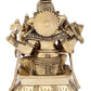 Brass Sculpture of Lord Ganesha with Riddhi and Siddhi 7 inches