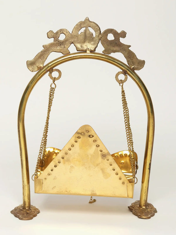 Brass Peacock Design Swing for Deity (Available in Multiple Sizes) 7 CM Study Setting