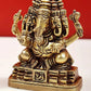 Small Brass Statue of Panchamukhi Ganesha 3 inches