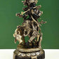 Black with natural Brass Statue of Venugopala | Krishna Playing Flute with His Cow 12 inches