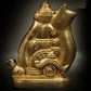 Brass Idol of Lord Ganesha on a Rat-Pulled Chariot 4 inches