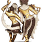 Affable gold silver gold Brass Statue of Radha and Krishna Engaged in Ecstatic Dance 16 INCHES