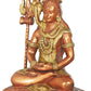 Mahayogi Shiva gold Brass Idol Seated on Tigerskin | Handmade Statue 10 Inches