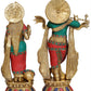 Handmade Brass Statue of Krishna and Radha with Inlay Work 20 Inches