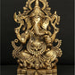 Brass sculpture Sitting Chaturbhuja Lord Ganesha 12 inches