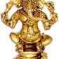 Brass Sculpture of Three-Headed Ganesha 4 inches