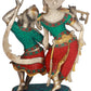 Handmade Brass Sculpture of Radha and Krishna Engaged in Dance 16 inches