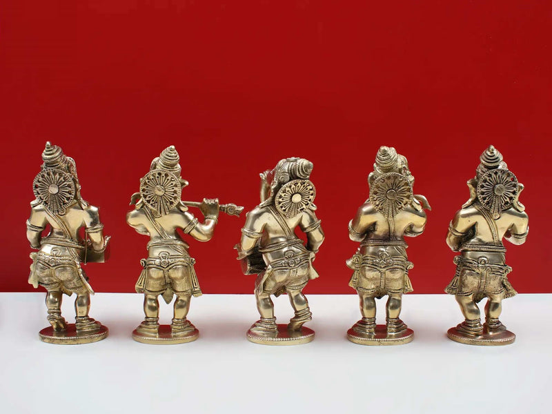 Brass Petite musical representation of Ganesha 7 inches