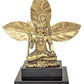 Brass Mahadev Shiva Idol in Ashirwad Mudra Sitting with a Bel/Bilva Leaf Background 11 Inches