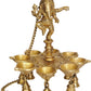 Brass Hanging Lamp with Bells Featuring Dancing Ganesha 10 inches