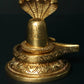 Brass Shiva Linga Decorated with Majestic Sheshnag 4 inches