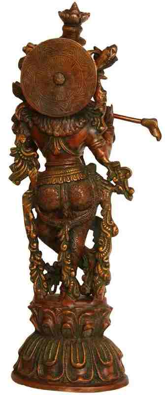 Double Chala Brass Statue of Murlidhar Krishna 18 Inches