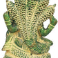 Small brass mudgreen sculpture of Ganesha seated on the Shesha Naga 5 inches