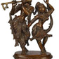 Chala Brass Statue of Radha and Krishna Engaged in Ecstatic Dance 16 INCHES