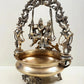 Brass Urli with Radha Krishna on a Swing 21 Inches