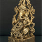 Brass sculpture Sitting Chaturbhuja Lord Ganesha 12 inches