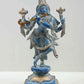 Blue Gold Handmade Brass Statue of Lord Krishna | God Idol for Temple 12 inches