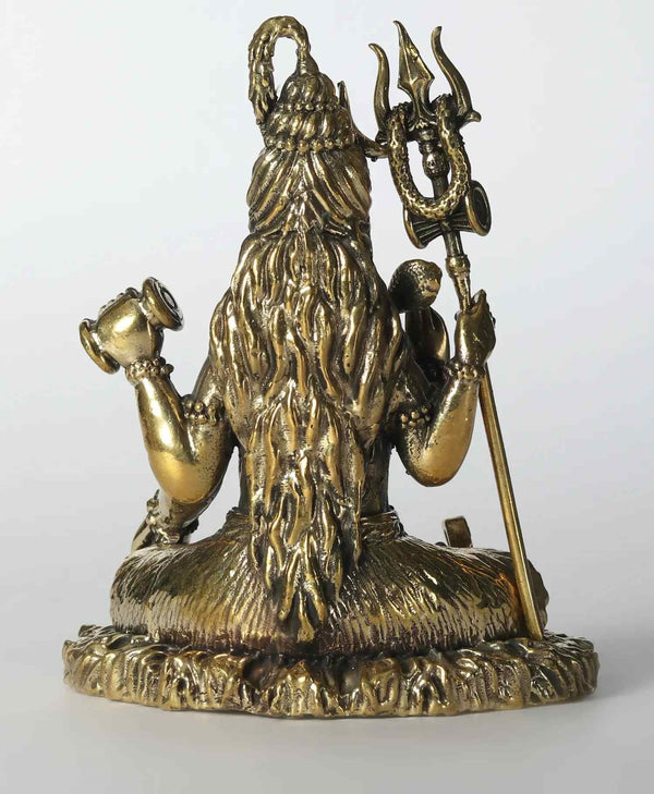 Superfine Bhole Shankara Idol | Small Brass Statue 3 Inches Study Setting