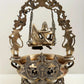 Brass Urli with Radha Krishna on a Swing 21 Inches