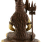 Mahayogi Shiva brown gold Brass Idol Seated on Tigerskin | Handmade Statue 10 Inches