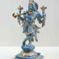 Blue Gold Handmade Brass Statue of Lord Krishna | God Idol for Temple 12 inches