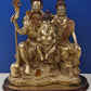 Brass Shiva-Parvati Statue with Ganesha 13 inches