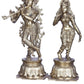 Brass Statue of Radha Krishna | Ideal for Home Temple 38 CM