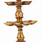 Handmade Polish Brass Puja Lamp with Three Layer Wicks 24 inches