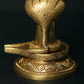 Brass Shiva Linga Decorated with Majestic Sheshnag 4 inches