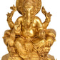 Brass Lord Ganesha Statue Seated on Throne | Handmade 9 Inches