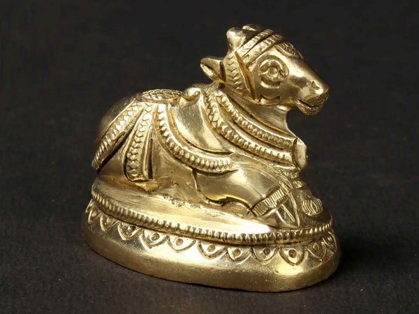 Small Nandi Statue | Brass Idol 2 Inches Mandir Setting
