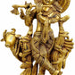 Handmade Brass Statue of Venugopala (Fluting Krishna with His Cow) 12 Inches