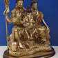 Brass Shiva-Parvati Statue with Ganesha 13 inches